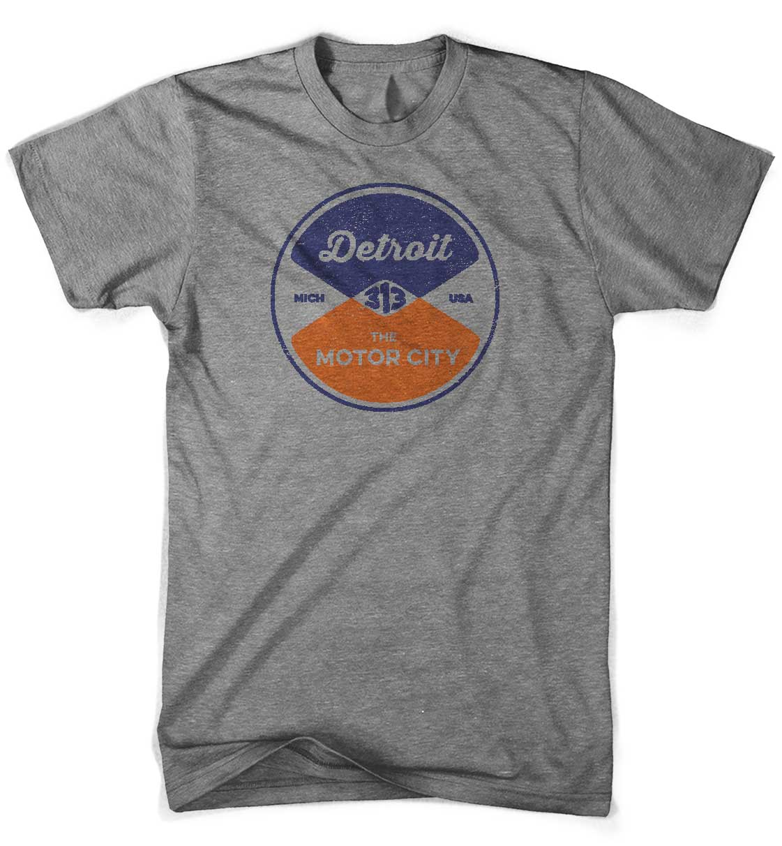 Mens Triblend Detroit Reel T-shirt – Grey — Detroit Shirt Company